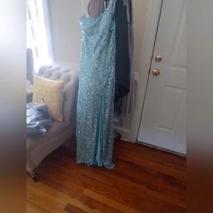 One strap sequin prom dress